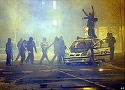 Wave of demonstrations in Paris suburbs (2005) on the ethnical and social background changed into violent and criminal actions.