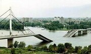 Freedom Bridge in Novi Sad, Serbia on the longest European river:  Danube. Destroyed during NATO bombardment in 1999 and rebuild in 2005 with EU funds.
