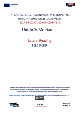 Unfake Social Media - Lateral Reading Games - Game 2 - Feed Filter 