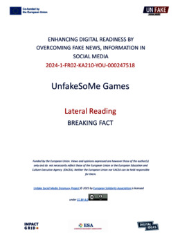 Unfake Social Media - Lateral Reading Games - Game 1- Breaking Fact 