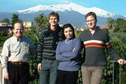 The organisers of TOTEM fltr: Bernard Abrignani (SALTO),  Guiseppe Gualtieri (IT), Gehad Amer (EG) and Pawel Aleksandrowicz (PL)