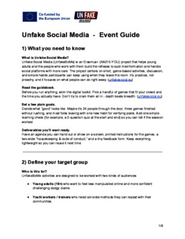 Unfake Social Media - Event Handbook