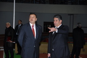 President Ilham Aliyev with the  Minister of Youth and Sport Azad Rahimov