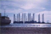 Oil rigs at the Caspian Sea