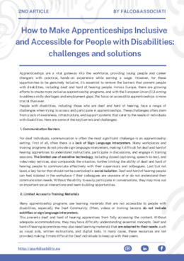 How to Make Apprenticeships Inclusive  and Accessible for People with Disabilities: challenges and solutions