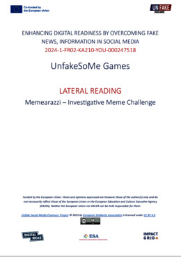 Unfake Social Media - Lateral Reading Games - Game 4 - Memearazzi