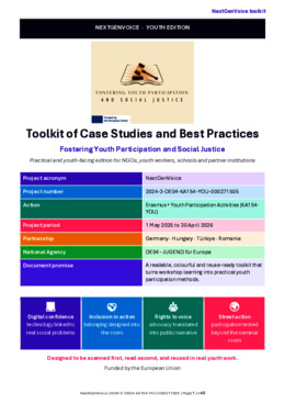 NextGenVoice Toolkit: Youth Participation and Social Justice in Practice